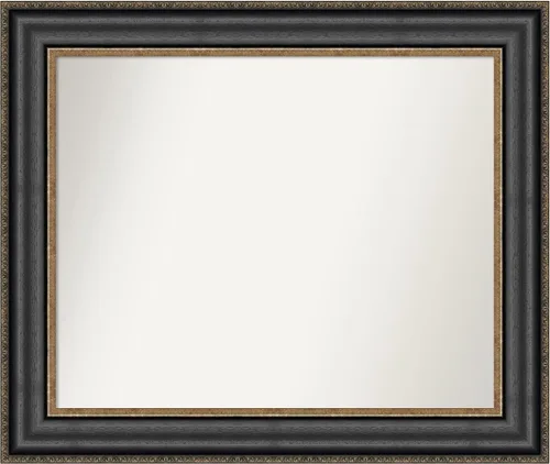 Vista 597 de Amanti Art Espejo personalizado, espejo de baño negro puente, espejo de pared o espejo de tocador de baño sobre el fregadero (26 x 26 pulgadas)