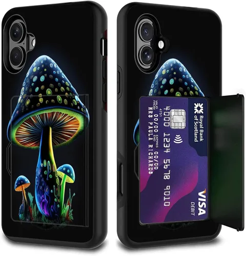 Vista 74 de Funda para tarjetas de crédito, doble capa híbrida a prueba de golpes, protección contra caídas con función atril para iPhone 17 de 6.3 pulgadas