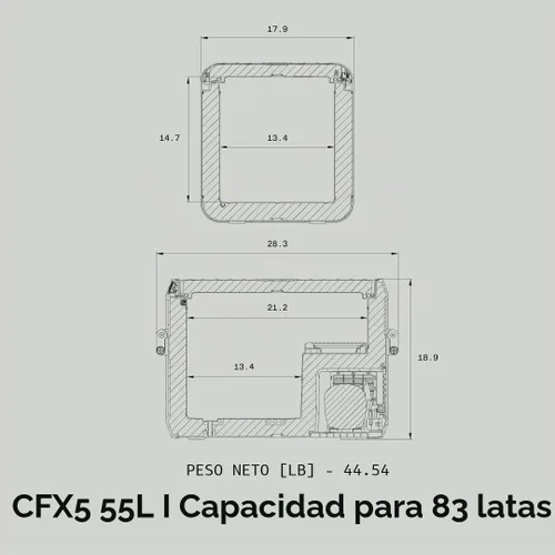 Vista 4 de Dometic CFX Electric Cooler Portable Freezer CFX5 & CFX3 Series AC/DC or Solar Powered CFX5-55L IM