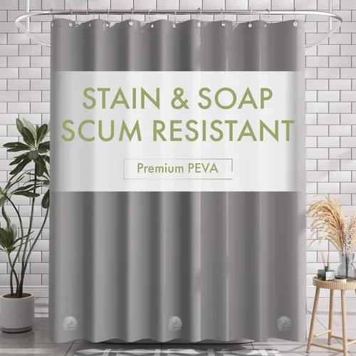 Vista 12 de AmazerBath Forro de cortina de ducha, 72x72 Forros de cortina de ducha beige, Forro de ducha de plástico ligero, Bonitas cortinas de ducha PEVA