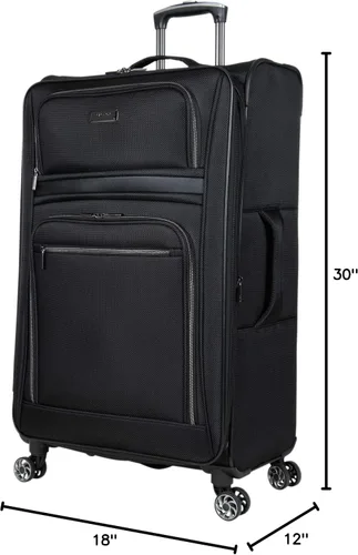 Vista 2 de Kenneth Cole Reaction Rugged Roamer Luggage Collection - Maleta de viaje ligera y suave expandible de 8 ruedas, Negro -, Rugged Roamer Luggage