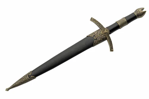 Vista 3 de SZCO Suministros 12.5" Pope Hat Medieval Réplica Cuchillo Daga Con Funda