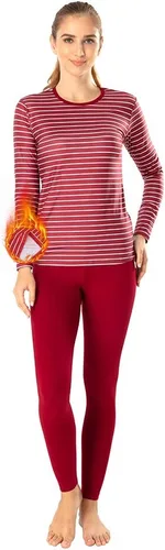 Vista 26 de MANCYFIT - Conjunto de ropa interior térmica para mujer, con forro polar, ultra suave Beige