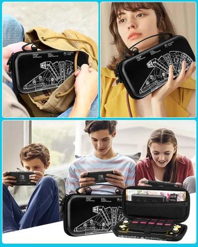 Vista 6 de Gurgitat 7in1 Cool Ship Switch Lite Case for Nintendo Switch Lite Carrying Cases Boy Teens Protective Cover Dockable Skin+Thumb Grips+Game