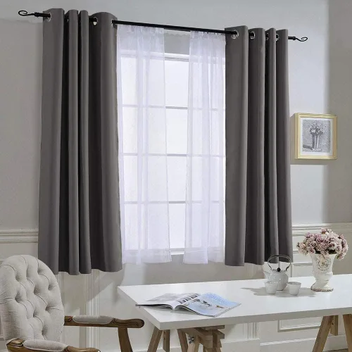 Vista 7 de NICETOWN - Cortinas opacas para dormitorio, tratamiento de ventana, con aislamiento térmico y ojales, lisas, para sala de estar