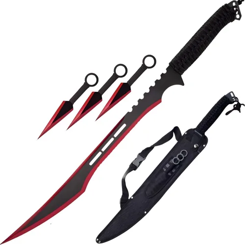 Vista 7 de Snake Eye Tactical - Espada Ninja de Diseño Fantástico con Funda de Nylon Negro