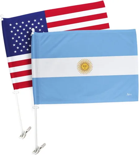 Vista 69 de Paquete de bandera de coche de la Copa del Mundo 2022 de Gales, bandera americana para carros, decoración de automóviles, pancarta pequeña