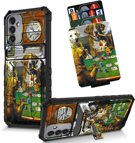 Vista 37 de Funda para Galaxy S21 FE 5G 2022 con soporte, funda de doble capa de policarbonato duro de TPU suave, estampado de vaca, estampado animal