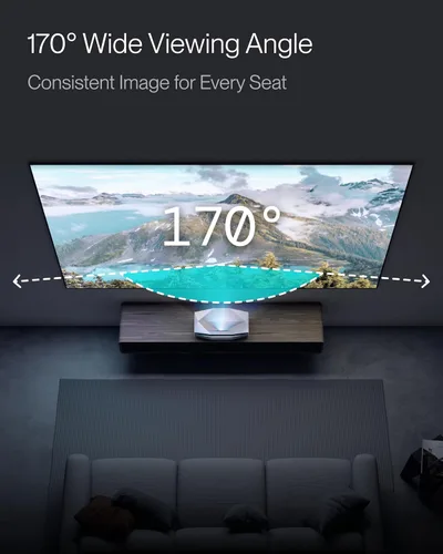 Vista 5 de AWOL VISION Pantalla de proyector gris mate de marco fijo de 100 pulgadas, ángulo de visión de 170°, pantalla 16:9 8K/4K con marco de aluminio