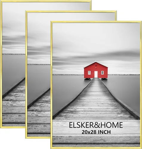Vista 36 de ELSKER&HOME Marco de póster de 8 x 24 pulgadas, paquete de 3 portarretratos Negro