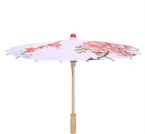 Vista 9 de Agatige Sombrilla de papel engrasado, sombrilla de tela de seda impresa chinojaponés, sombrilla para fotografía, disfraces de cosplay, decoración