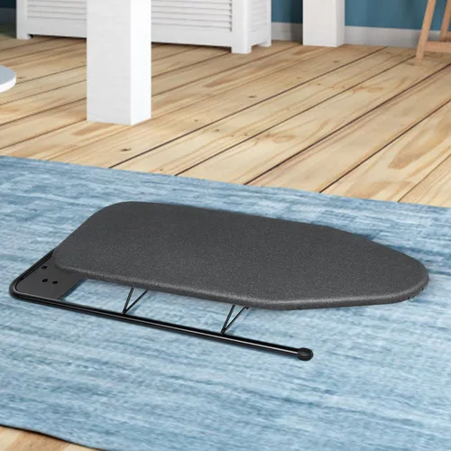 Vista 9 de Duwee Tabla de planchar de mesa de 12 x 32 pulgadas con soporte de plancha, pequeña tabla de planchar con cubierta resistente al calor, acolchado