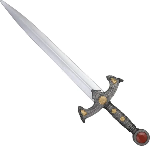 Vista 2 de HOTTERCOS Espada medieval de caballero falsa de espuma vikinga para cosplay