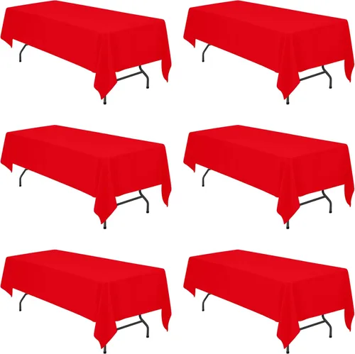 Vista 173 de BRILLMAX - Manteles para mesa rectangular de 6 pies, tela de lino de poliéster, lavable, para boda, recepción, banquete, fiesta de cumpleaños, 60 x