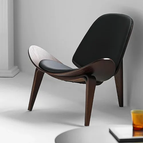 Vista 3 de OAKHAM Comfy Shell - Silla decorativa moderna de mediados de siglo para sala de estar y dormitorio, con almohadillas protectoras para los pies