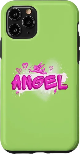 Vista 27 de iPhone 16 Angel y2k Aesthetic 2000s Millennial Nostalgia Pink Graffiti Case
