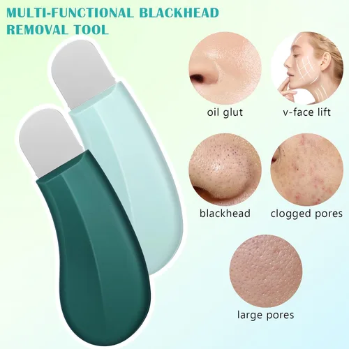 Vista 7 de 2 herramientas removedoras de puntos negros, rascador facial suave y seguro, limpieza profunda, removedor de puntos negros, espátula de piel