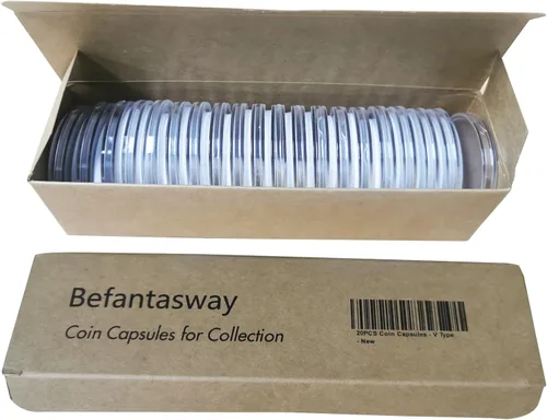 Vista 6 de 20 cápsulas de plástico transparente, caja de colección de monedas de 5 tamaños con junta ajustable para colección de monedas American Silver Eagle