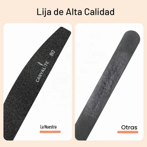 Vista 6 de Canvalite 40 unidades de limas de uñas reutilizables, desmontables y adhesivas, juntas de papel de lija reemplazables, lima de uñas para uñas
