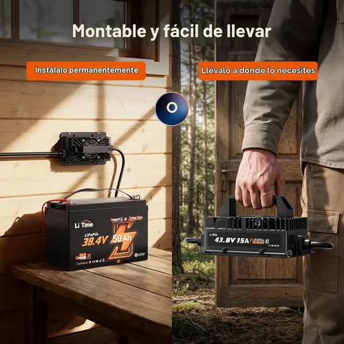 Vista 6 de LiTime - Cargador de batería de litio de 36 V 15 A, impermeable IP66, 43.8