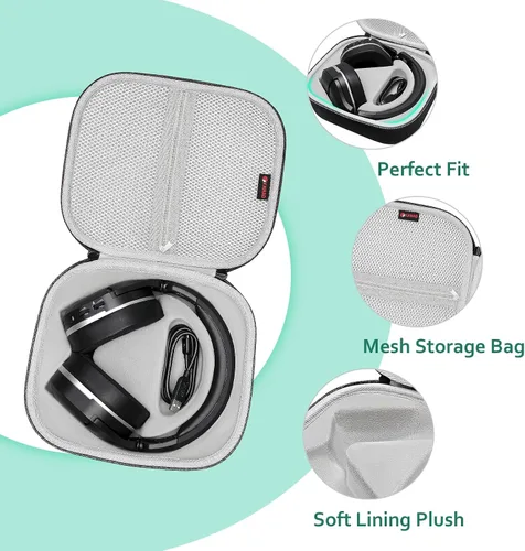 Vista 2 de XANAD Funda de transporte para auriculares Turtle Beach o JBL, compatible con auriculares Recon 50, Stealth 600/700 Gen 2 y JBL Quantum