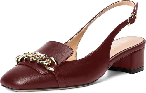 Vista 8 de MOVINSTEPS Zapatos de tacón bajo con hebilla mate para mujer, con correa ajustable, con correa ajustable, tacón bajo, 1.5 pulgadas Beige