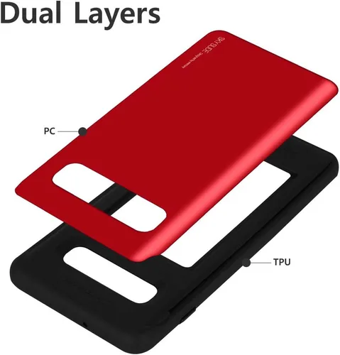 Vista 5 de GOOSPERY Funda para Galaxy S10 Plus [tarjetero deslizante] protector de doble capa [TPU + PC] con ranura para tarjeta cartera para Samsung Galaxy