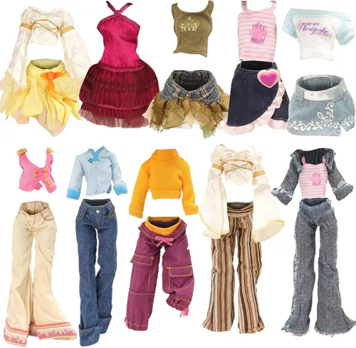 Vista 3 de 10 juegos de ropa de muñeca, tops casuales y pantalones para muñeca Monster Girl de 11 pulgadas