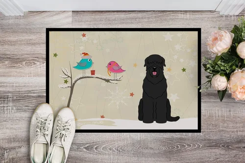 Vista 2 de Caroline's Treasures BB2498MAT - Felpudo de entre amigos, color negro, Russian Terrier de 18 x 27 pulgadas, para interiores y exteriores