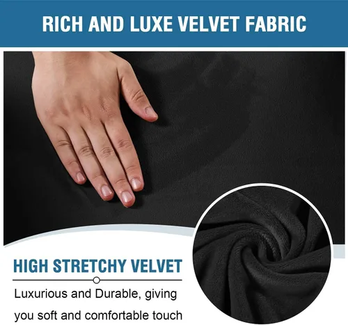 Vista 3 de Funda para sofá reclinable de 8 piezas, terciopelo elástico para sofá reclinable de 3 plazas, funda suave y gruesa para sofá reclinable, protector