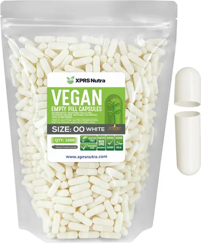 Vista 24 de XPRS Nutra Cápsulas vacías de tamaño 00 – 100 cápsulas veganas vacías – Pastillas vacías vegetarianas – Relleno de cápsulas vegetales DIY