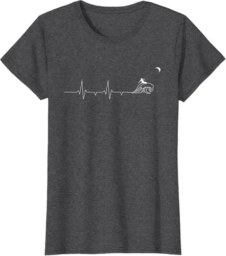 Vista 4 de Heartbeat EKG Pulse Kitesurf Kitesurf - Camiseta de kitesurf, Negro, S