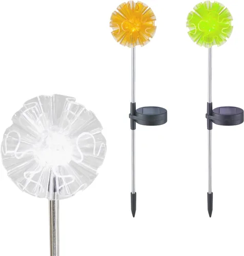 Vista 11 de 3 luces de estaca LED que cambian de color con energía solar, girasol de Varios