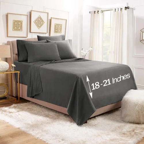 Vista 20 de Empyrean - Juego de 4 sábanas bajeras de bolsillo extra profundo de 110 GSM, juego de 4 sábanas de bolsillo extra profundo de 110 GSM, sábanas