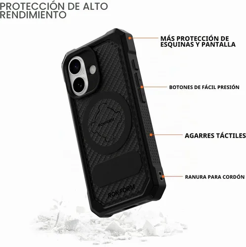 Vista 2 de Rokform Funda rígida compatible con iPhone 17, cubierta magnética (Negro)