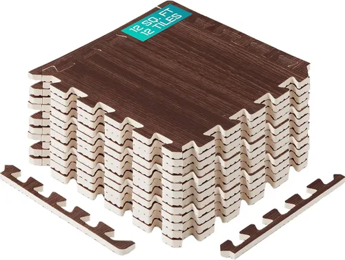 Vista 12 de Yes4All Alfombrillas Entrelazadas de EVA, Baldosas de Suelo tipo Rompecabezas, Acolchado de Suelo de Espuma con Borde para Muebles, Espacio