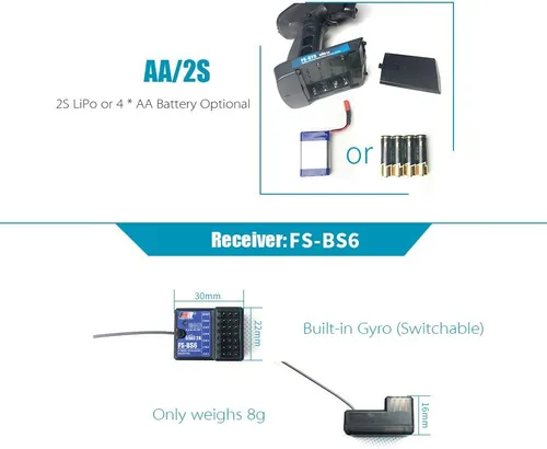 Vista 7 de Goolsky Flysky FS-GT5 2.4G 6CH Transmisor Control remoto con receptor FS-BS6 para RC Car Crawler Boat