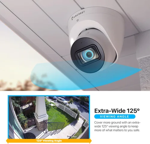 Vista 5 de Amcrest Cámara de seguridad analógica 4K para exteriores, torreta 8MP @15fps CCTV-Coax-BNC, visión nocturna de 65 pies, ángulo de 125°, micrófono