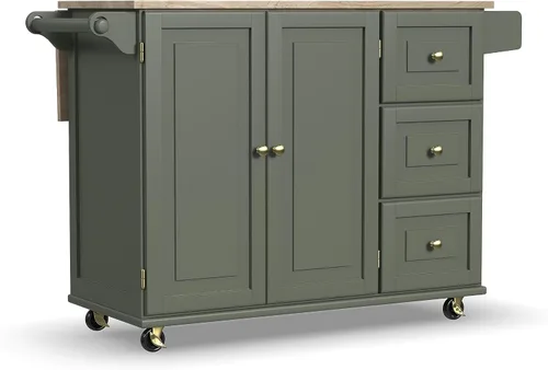 Vista 20 de Homestyles Dolly Madison Carrito de Isla de Cocina Móvil Negro con Barra de Desayuno de Hoja Plegable de Madera