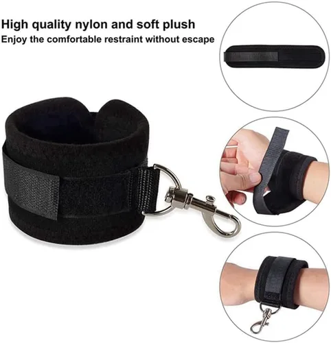 Vista 5 de Lazos de cama sexual para parejas adultas, cuerda y cuerda de tobillo y manguito de sujeción para tobillos, ligas sexuales, BDSM, puños de pierna