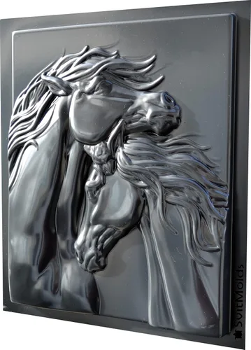 Vista 4 de SvitMolds Molde DIY Panno Panel Bas-Relief Bonito Caballo Cabeza de Corazón Placa de Hormigón Moldes Decoración Pared D82