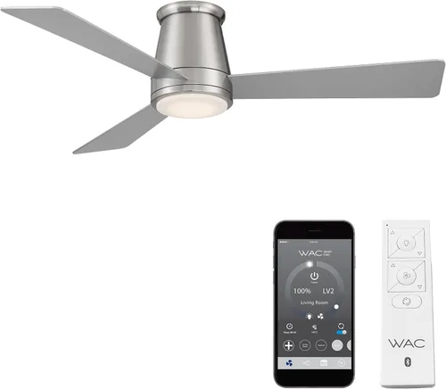 Vista 12 de WAC Lighting - Ventilador de techo de 3 aspas de aluminio inteligente de montaje empotrado en níquel cepillado