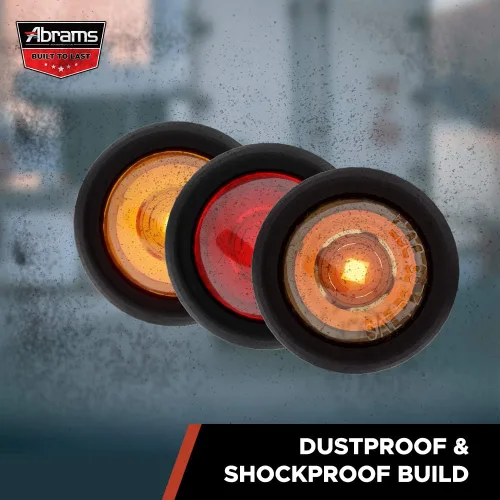 Vista 8 de Abrams Luces de remolque redondas de 3/4 pulgadas ámbar 1 LED [impermeables] Luz de marcador de bala para autobuses, caravanas, camiones y remolques