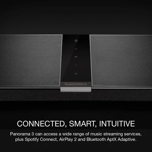 Vista 3 de Bowers & Wilkins Panorama 3 Barra de sonido con subwoofer integrado - 3.1.2 canales, 13 controladores, audio Dolby Atmos 3D, transmisión