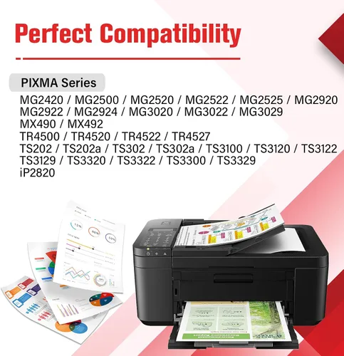 Vista 2 de Paquete combinado de tinta 245XL 246XL 245 y 246 para impresora Canon MG2522 MX490 Reemplazo para Canon Pixma MX492 TS3322 TR4520 TR4500 TS3122