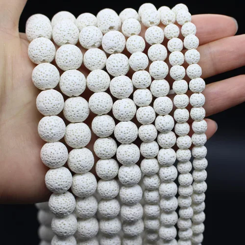 Vista 11 de Oameusa Cuentas redondas sueltas de ágata de piedra volcánica de lava azul de 0.236 in para hacer joyas, 1 hebra de 15 pulgadas, 1 hebra por