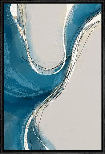 Vista 15 de IDEA4WALL Lienzo enmarcado para pared, acuarela pastel, cordillera, valle, ilustraciones abstractas, naturaleza, arte moderno, bohemio, decorativo