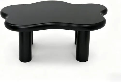 Vista 7 de Mesa de centro irregular moderna de 40 pulgadas, mesa de centro única de nube para sala de estar, mesas centrales bajas y lindas con 4 patas