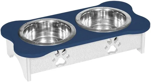 Vista 209 de Poly Lumber - Comedero doble de hueso mediano de 2 cuartos de galón, color negro