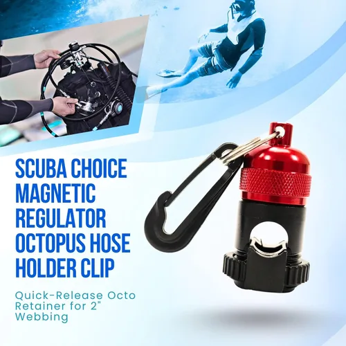 Vista 4 de Buceo Regulador Magnético Pulpo Manguera Soporte Clip (Rojo)
